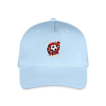 Balle de football - Quelle sauvegarde! - Casquette de baseball bio Enfant - bleu clair - Devant