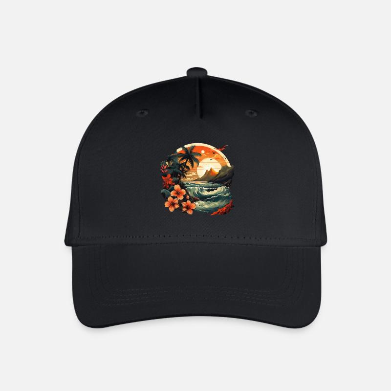 Tropisch - Kinder Bio Basecap - Schwarz