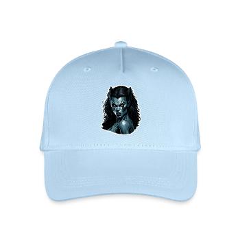 Blauer Nachtvampir Portrait Wehrwolf Weibchen - Kinder Bio Basecap - Hellblau - Vorne