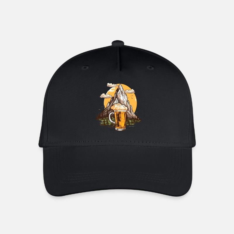 Bergsteiger Bier Motiv - Kinder Bio Basecap - Schwarz