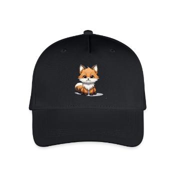 Fuchs - Kawaii Style - Kinder Bio Basecap - Schwarz - Vorne