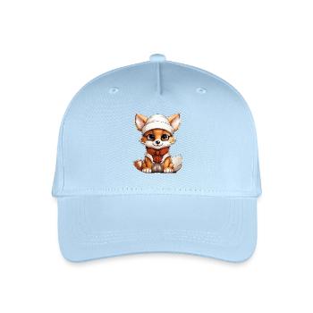 Fuchs Weihnachts Design - Kawaii Style - Kinder Bio Basecap - Hellblau - Vorne