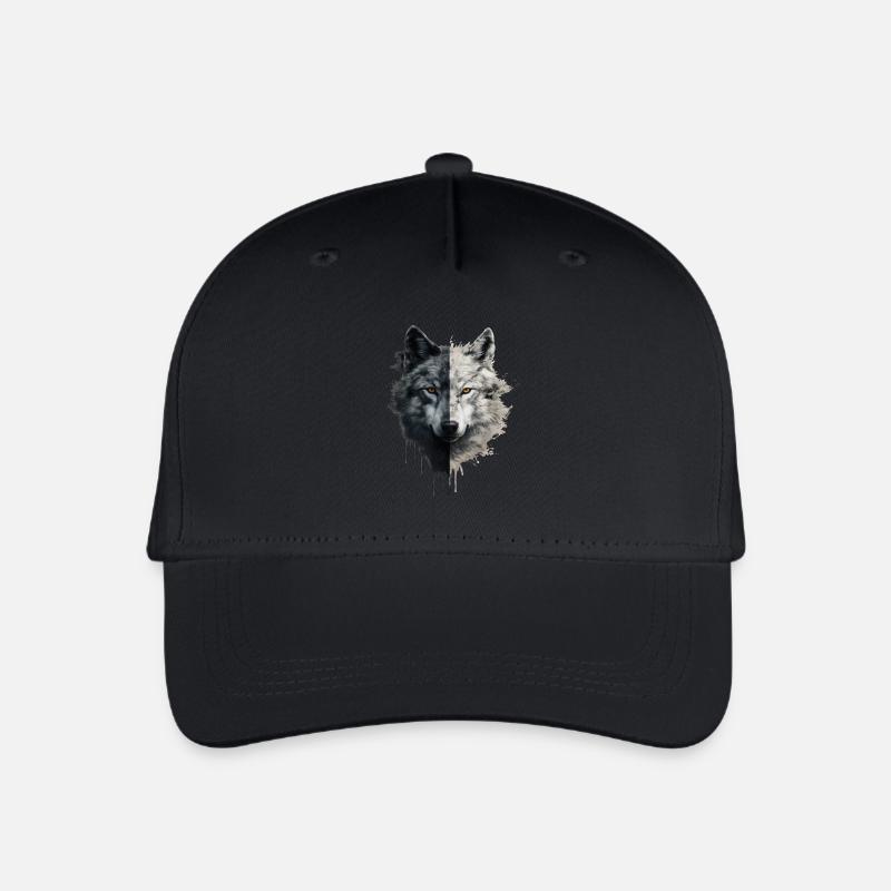 Wolf - Kinder Bio Basecap - Schwarz