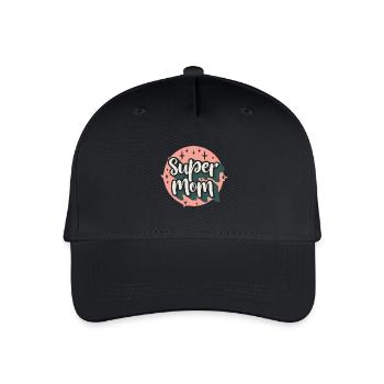 Super Mom - Kinder Bio Basecap - Schwarz - Vorne