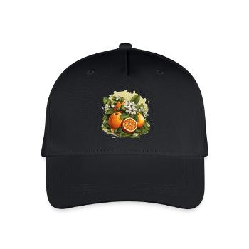 Orange - Illustration - Organic Kids’ Baseball Cap - black - Front