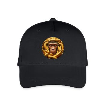 Monkey with bananas - Organic Kids’ Baseball Cap - black - Front