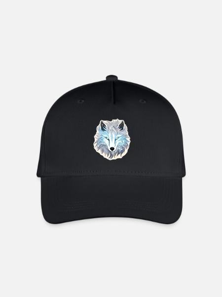 Wolf - Illustration - Kinder Bio Basecap - Schwarz