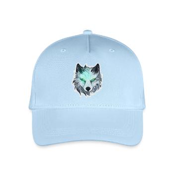 Wolf - Illustration - Kinder Bio Basecap - Hellblau - Vorne