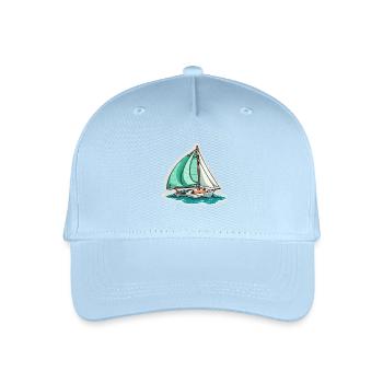 Sailboat - illustration - Organic Kids’ Baseball Cap - light blue - Front