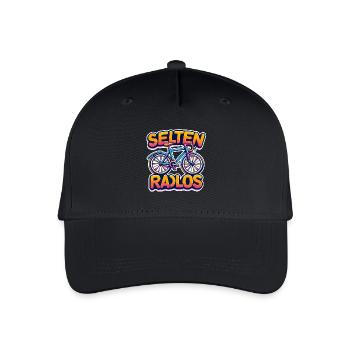 Selten Radlos - Fahrrad Illustration - Kinder Bio Basecap - Schwarz - Vorne
