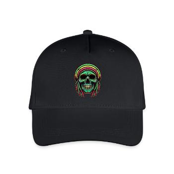 Reggae Crâne Décoration Figure Culture Rasta - Casquette de baseball bio Enfant - noir - Devant