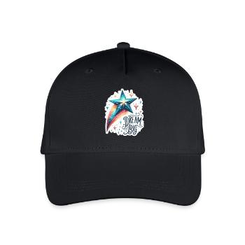 Dream Big - Sternschnuppe Illustration - Kinder Bio Basecap - Schwarz - Vorne