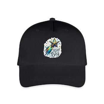 Dream Big - Sternschnuppe Illustration - Kinder Bio Basecap - Schwarz - Vorne