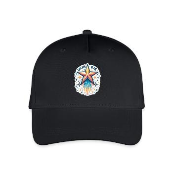 Dream Big - Sternschnuppe Illustration - Kinder Bio Basecap - Schwarz - Vorne