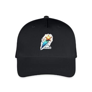 Dream Big - Sternschnuppe Illustration - Kinder Bio Basecap - Schwarz - Vorne