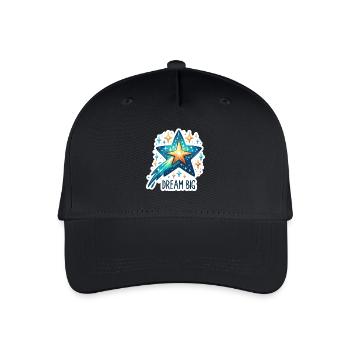 Dream Big - Sternschnuppe Illustration - Kinder Bio Basecap - Schwarz - Vorne