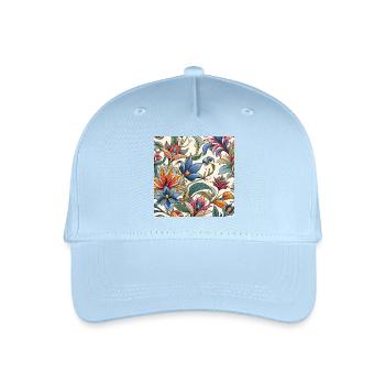 Fleurs végétal colorées - Casquette de baseball bio Enfant - bleu clair - Devant