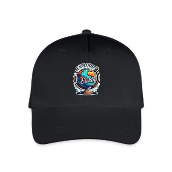 Explore Earth - Earth Illustration - Organic Kids’ Baseball Cap - black - Front