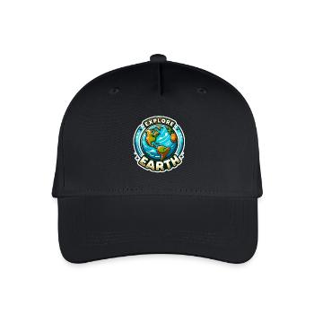Explore Earth - Earth Illustration - Organic Kids’ Baseball Cap - black - Front