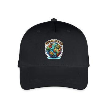 Explore Earth - Earth Illustration - Organic Kids’ Baseball Cap - black - Front