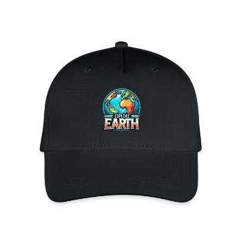 Explore Earth - Earth Illustration - Organic Kids’ Baseball Cap - black - Front