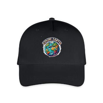 Explore Earth - Earth Illustration - Organic Kids’ Baseball Cap - black - Front