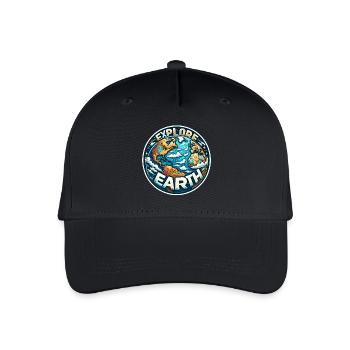 Explore Earth - Earth Illustration - Organic Kids’ Baseball Cap - black - Front