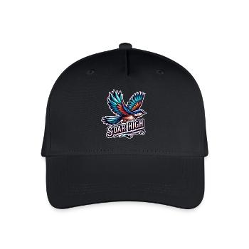 Soar High - bird illustration - Organic Kids’ Baseball Cap - black - Front