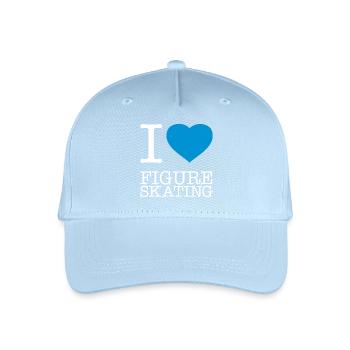 I LOVE FIGURE SKATING Eiskunstlaufen - Kinder Bio Basecap - Hellblau - Vorne
