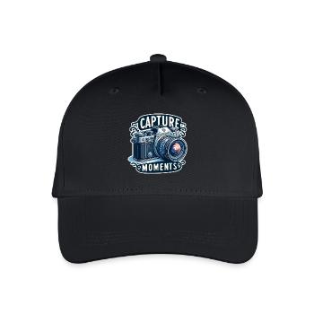 Capture Moments - Camera Illustration - Organic Kids’ Baseball Cap - black - Front