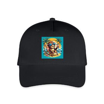 Äffchen am Strand - Kinder Bio Basecap - Schwarz - Vorne