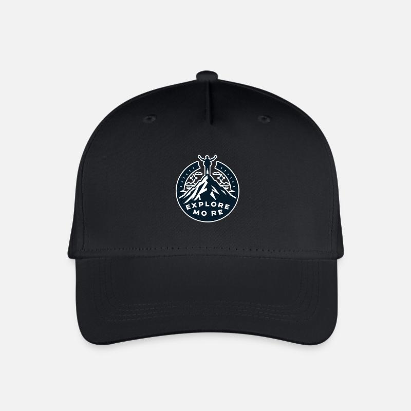 Explore more - Wanderer - Kinder Bio Basecap - Schwarz