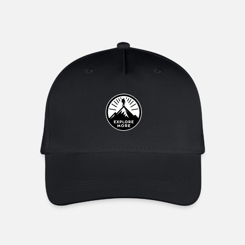 Explore more - Wanderer - Kinder Bio Basecap - Schwarz