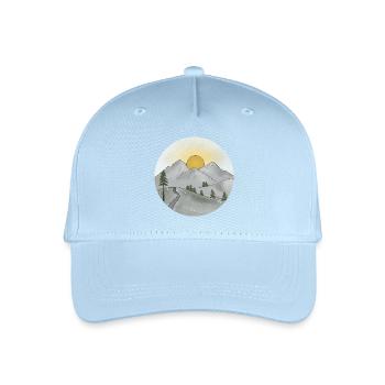 Mountain idyll at sunset in spring - Organic Kids’ Baseball Cap - light blue - Front