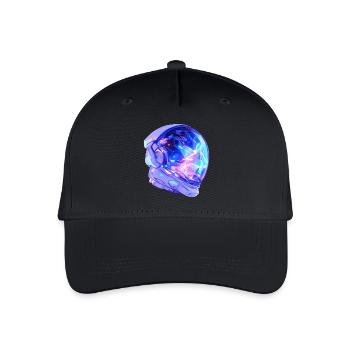 Astronauten-Helm - Kinder Bio Basecap - Schwarz - Vorne
