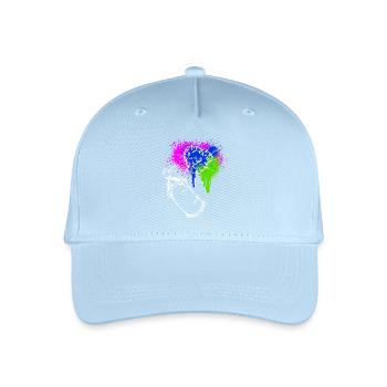 Graffiti Spraydose Kunst Strassenkunst Sprayer - Kinder Bio Basecap - Hellblau - Vorne