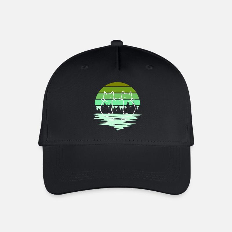 Wald Natur Katzen Katze 80er 90er - Kinder Bio Basecap - Schwarz