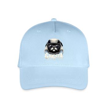 Pekingese Gangsta Gangster Löwenhund Hund Geschenk - Kinder Bio Basecap - Hellblau - Vorne