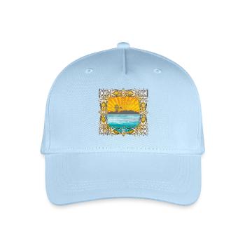 Sonnenaufgang am Meer mit Windmühle - Kinder Bio Basecap - Hellblau - Vorne
