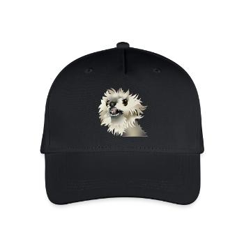 Glücklicher Hund - Kinder Bio Basecap - Schwarz - Vorne