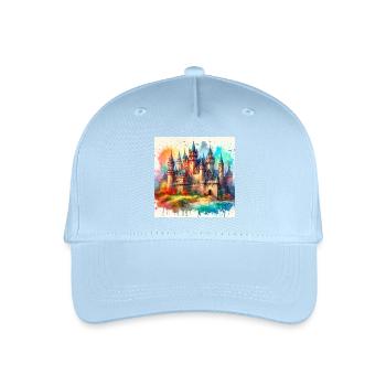 Château médiéval - Casquette de baseball bio Enfant - bleu clair - Devant