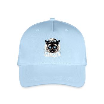Siam Katze Siamkatze Gangsta Sonnenbrille Geschenk - Kinder Bio Basecap - Hellblau - Vorne