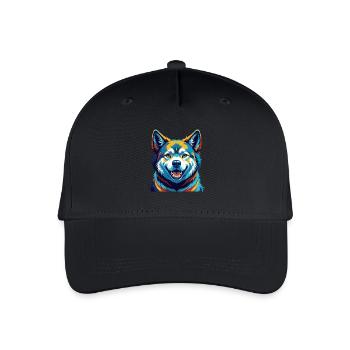 Akita Dog Breed Colorful Watercolor Cartoon Kawaii - Organic Kids’ Baseball Cap - black - Front