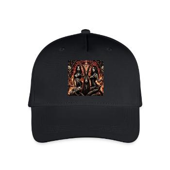 Living with Satan - Organic Kids’ Baseball Cap - black - Front