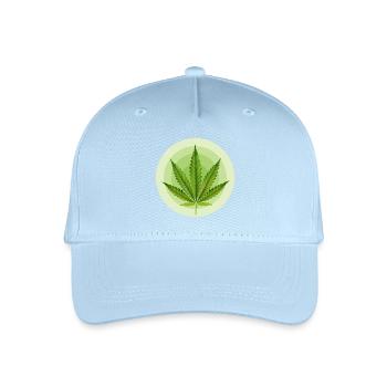 Circular Grafic Cannabis Leaf - Organic Kids’ Baseball Cap - light blue - Front