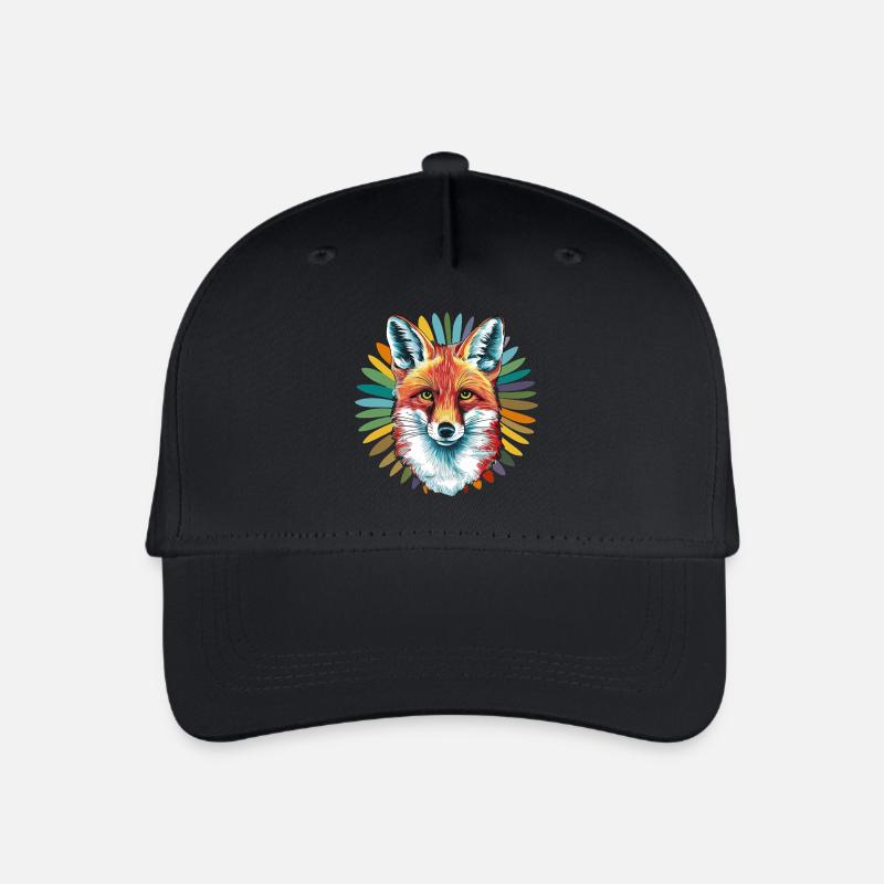 Fuchs - Illustration - Kinder Bio Basecap - Schwarz