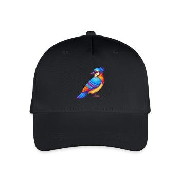 Blauhäher Bunte Kawaii Cartoon Figur Vogel - Kinder Bio Basecap - Schwarz - Vorne