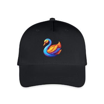 cygne coloré kawaii personnage de dessin animé oiseau - Casquette de baseball bio Enfant - noir - Devant
