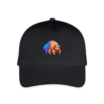Einsiedlerkrebs Bunt Kawaii Cartoon Meerestier - Kinder Bio Basecap - Schwarz - Vorne