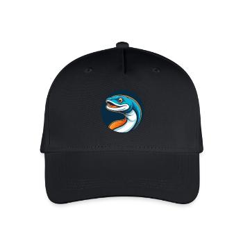 Eel Cute Kawaii Cartoon Clipart Animal Pet Logo - Organic Kids’ Baseball Cap - black - Front